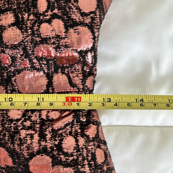 Alice + Olivia Metallic Jacquard Bateau Black Copper Rose Gold Mini Dres… - Picture 13 of 13